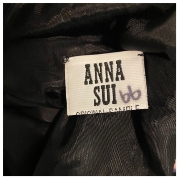 Vintage Anna Sui Floral Silk Dress Sample blk/pink sz xs - Picture 4 of 6